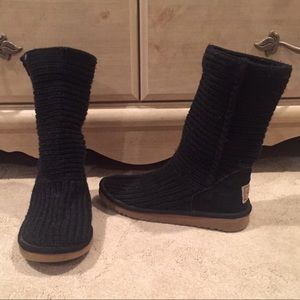 Ugg Australia black knit boots